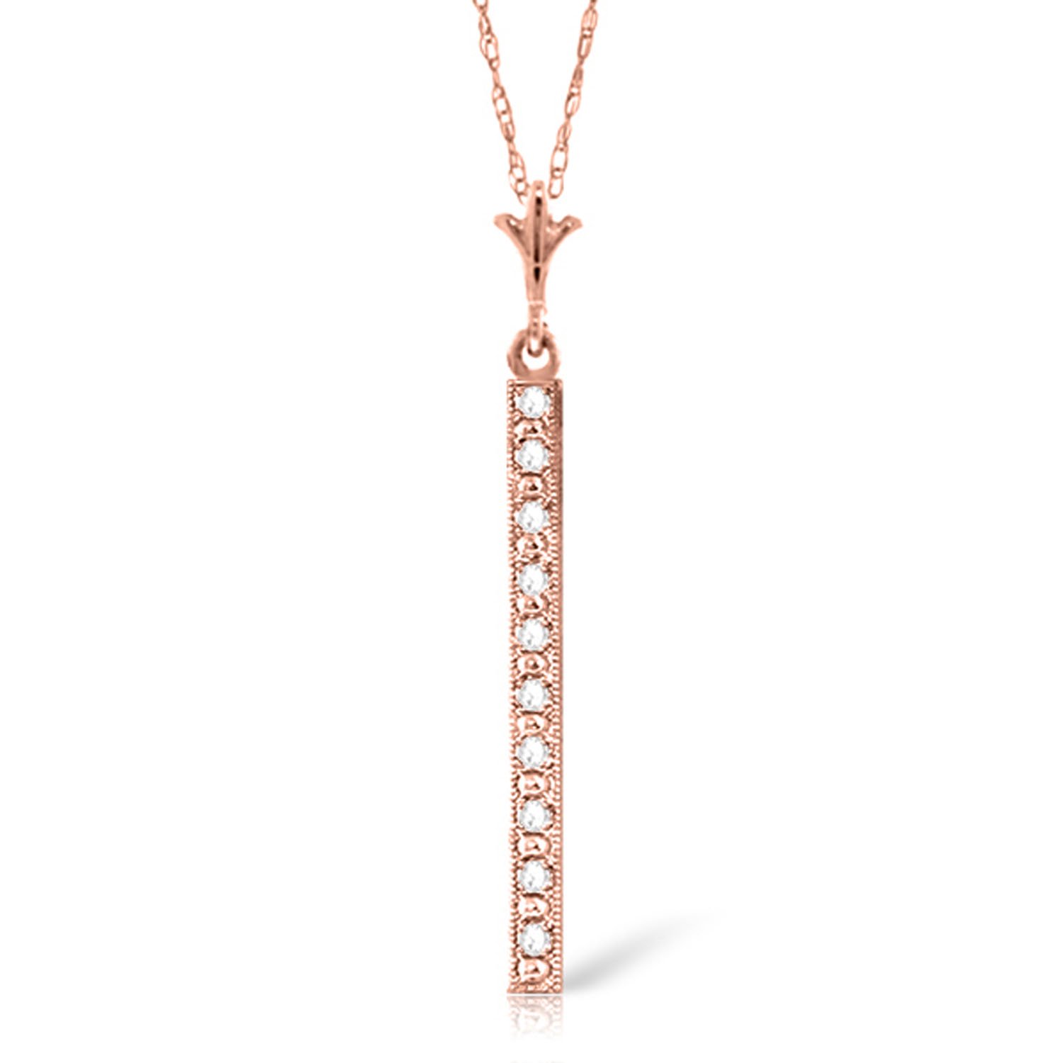 Galaxy Gold 14K Solid Gold Natural Diamond Pendant Necklace for Women - Rose Gold Fine Jewelry