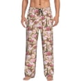 thumbnail image 2 of Lsque Rose Flowers Print Men's Pajama Pants, Lounge Pant - Comfortable Home Wear,Elastic Waistband, Stylish Design-XX-Large, 2 of 9