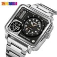 thumbnail image 2 of SKMEI 2025 Square Quartz Men Watches Full Steel Light Waterproof Clock Business Digital Sport Mens Wristwatch 1335 reloj hombre, 2 of 5