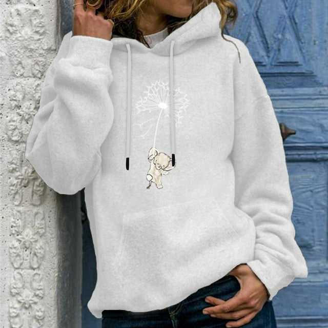 Ruimatai Hiver Hauts Décontractés à Manches Longues pour Femmes Pull Imprimé Blouse