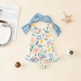 thumbnail image 2 of Gubotare Kid Swimsuit Girls Summer One-Piece Swimsuits Strap Bathing Suit Toddler Girl Ruffled Floral Swimwear Beach Wear 18 24 Months (Yellow,18-24 Months), 2 of 7