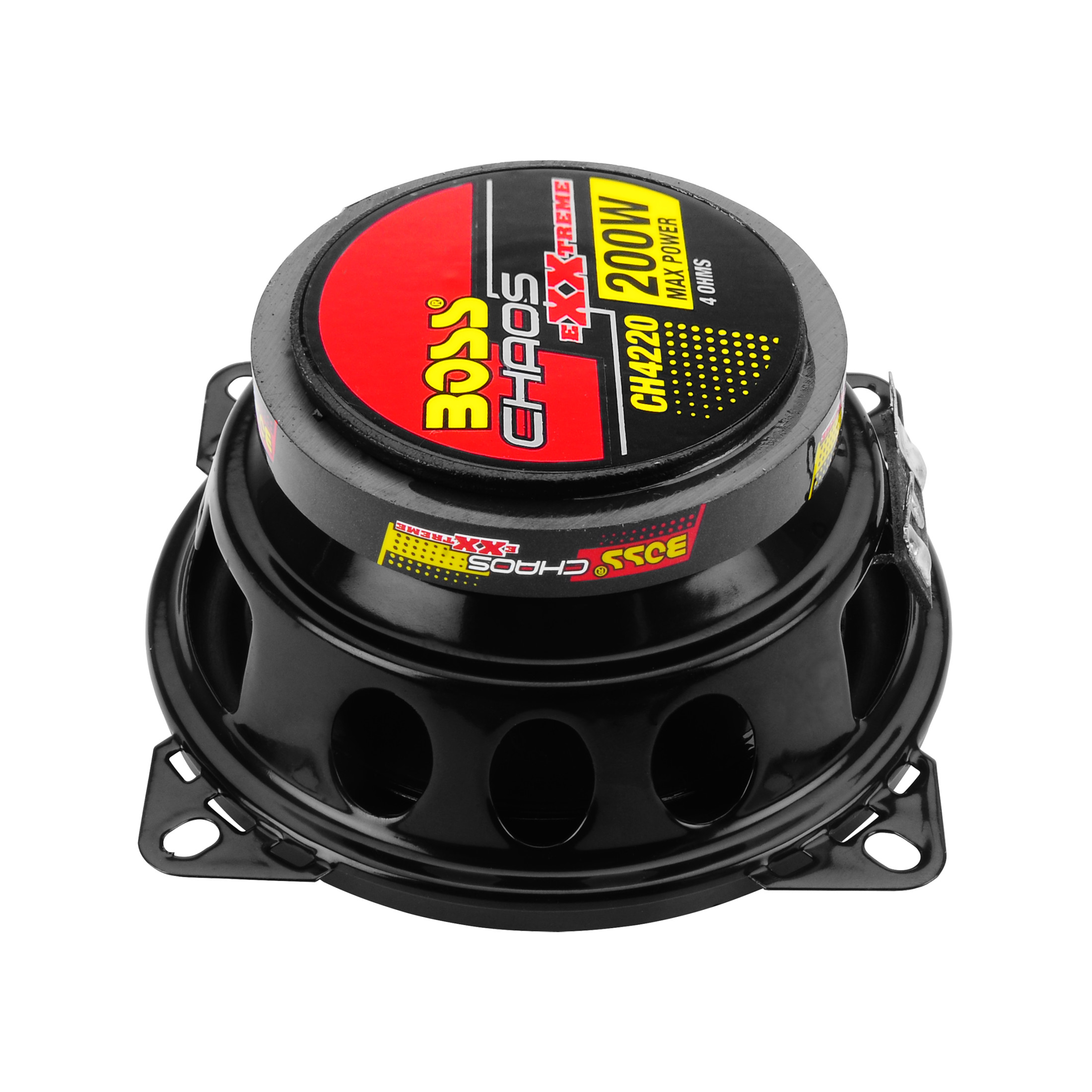 BOSS Audio Systems CH4220 Chaos Series 4 Inch Car Audio Door Speakers - 200 Watts Max, 2 Way, Full Range, Coaxial, Hook Up To Stereo and Amplifier, Tweeters