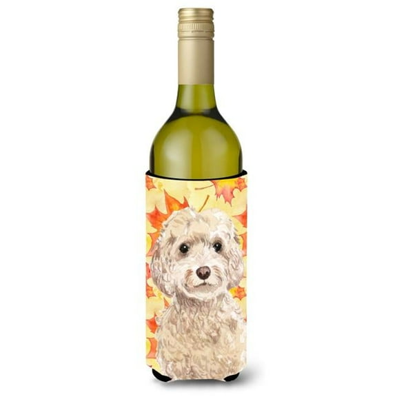 Champagne Cockapoo Fall Wine Bottle Beverge Insulator Hugger