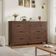 thumbnail image 7 of EcoSummer 54" Modern 7-Drawer Dresser, Walnut Storage Chest for Bedroom, Living Room & Entryway, 7 of 7