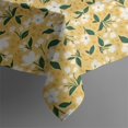 thumbnail image 5 of White Flower Leaves Yellow Pattern Square Tablecloth,Waterproof Square Table Cover,Wipeable Spillproof Washable Table Cover for Home Kitchen Party Decor 60"x60"(152x152cm), 5 of 6