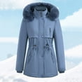 thumbnail image 4 of Scyoekwg Women's Winter Coats Fashion Long Down Coat Long Sleeve Thicken Fleece Lined Parka Warm Puffer Jackets With Pockets (Blue,XXXL), 4 of 9