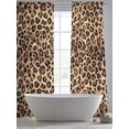 thumbnail image 5 of Leopard Printed Sheer Curtains 84 Inch Length 2 Panels Set Window Treatments, Modern Animals Textured Brown Rod Pocket Semi Curtains for Living Room/Bedroom/Kitchen Décor, 104"W x 84"L, 5 of 7