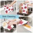 thumbnail image 2 of 6PCS Dish Towels and Dish Cloths Reuseable Dishcloths Sets for Washing Dishes, Cooking, Baking Size 11" x 11" Red Maple Leaves, 2 of 9