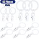 thumbnail image 2 of 30 Piezas Anillos de Cortina con 30 Piezas Clips de Cortina Anillos de Clip de Barra de Cortina de Ducha de Plástico Anillo Decorativo para Cortinas con Clip, 25 mm (Blanco), 2 of 5