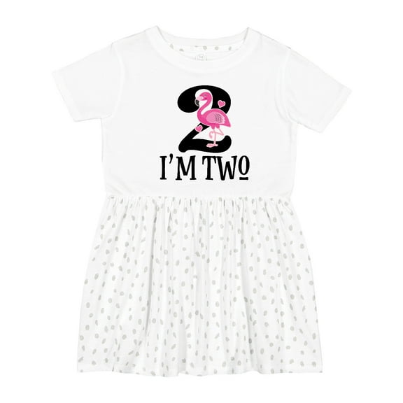 Inktastic 2nd Birthday Party Girls Flamingo Girls Toddler Dress