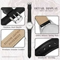 thumbnail image 3 of ANBEER 20mm Flat Thin Elegant Genuine Leather Watch Strap,Quick Release Replacement Watch Band,Black with Black Buckle, 3 of 7