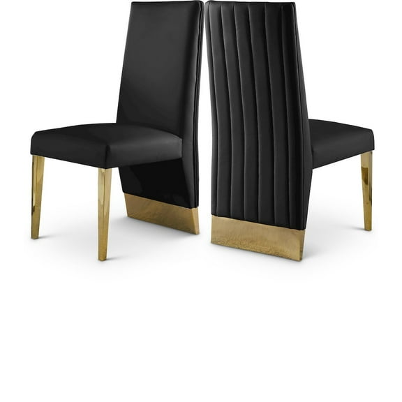 Meridian Furniture Porsha Modern 19"H Dining Chair in Black (Set of 2)