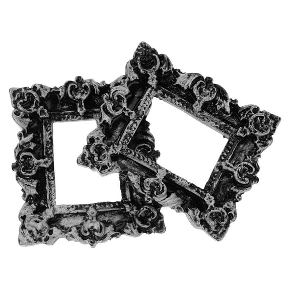 GOOHOCHY Aesthetic Picture Frames Frame Silver Resin 2Pcs Photo Prop