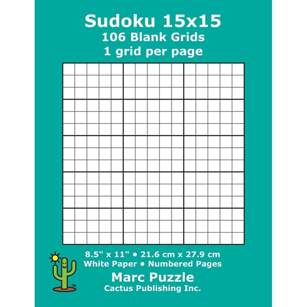 Sudoku 15x15 106 Blank Grids 1 Grid Per Page 8 5 X 11 216 X 279 