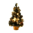 thumbnail image 2 of Coollooc Mini Christmas Tree with Lights, Pre Lit Artificial Mini Xmas Tree for Tabletop,Outdoor,Bedroom,Office Decorations,Includes Led Lights(Gold,Light), 2 of 9