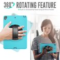 thumbnail image 6 of SaniMore for iPad 10.2" (9th/8th/7th Generation, 2021/2020/2019) Case, 3 Layers Multi-Functional Cover with 360° Rotation Hand Strap & Kickstand Pencil Holder Full Body Protective Shell, Blue, 6 of 7