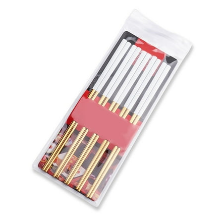 

5 Pairs Stainless Steel Chopsticks Set Metal Chopsticks