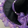 thumbnail image 7 of OOOUM Women's Halloween Witch Hat Gothic Pointed Wide Brim Party Hat with Ribbon Bow and Star Charm for Adults, 7 of 7