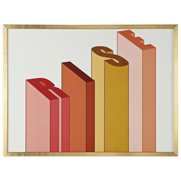 SAFAVIEH Above It All 24 in. x 18 in. Framed Wall Art, Salmon/Antique Ivory