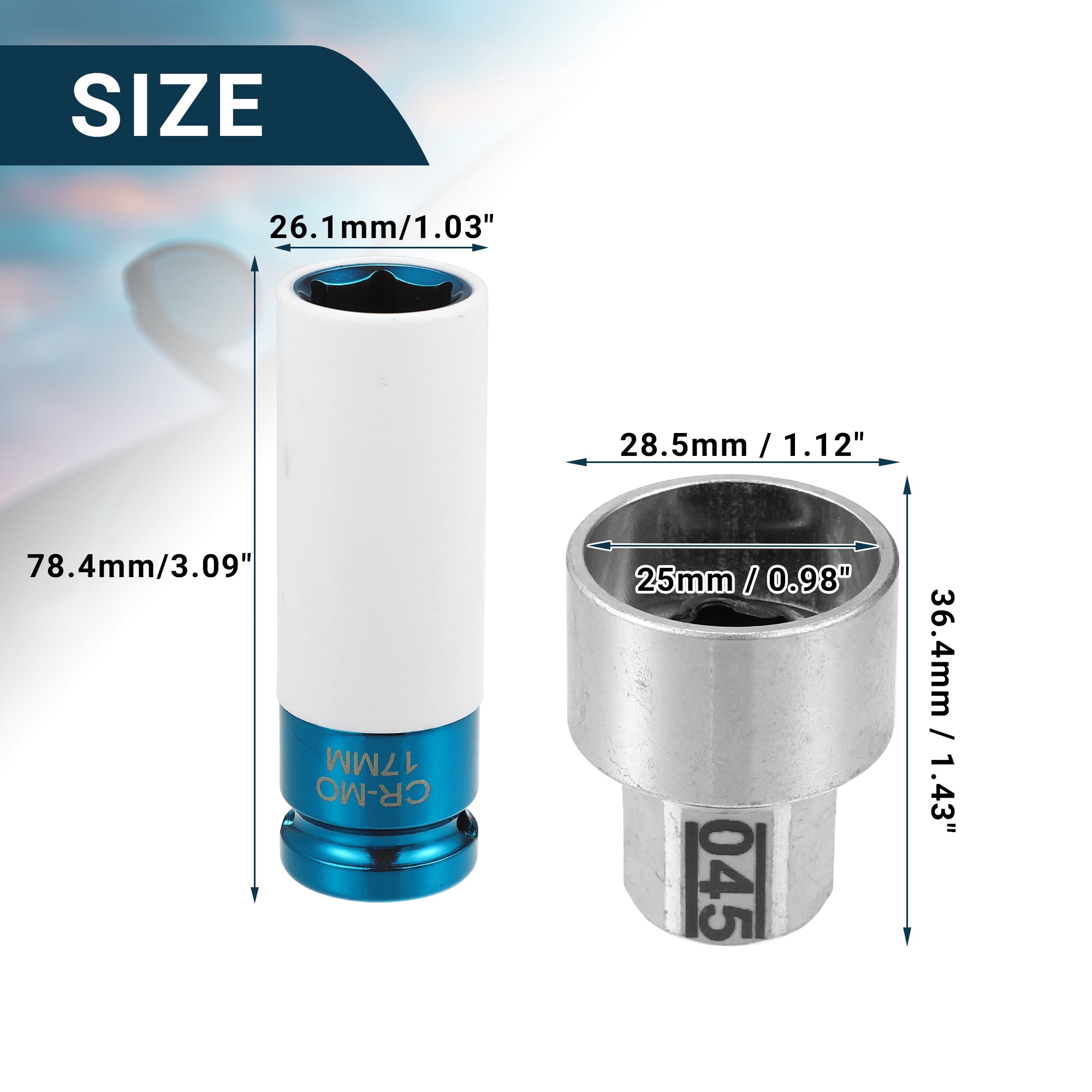 Unique Bargains 2Pcs Anti-Theft Wheel Lock Lug Nut with Protector Socket Type 045