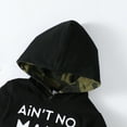 thumbnail image 5 of 3T Toddler Baby Boys Clothes Baby Boys Outfits 3-4T Baby Boys Long Sleeve Letter Print Hooded Top Camouflage Pants 2PCS Set Black, 5 of 8
