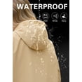 thumbnail image 3 of American Trends Womens Rain Jacket Long Waterproof Rain Jacket Women Lightweight Womens Raincoat Packable Trench Coats Light Khaki XL, 3 of 7