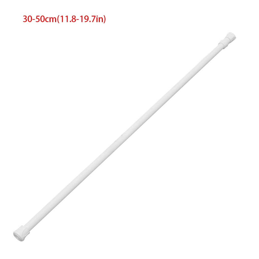 Window Curtain Pole Spring Loaded Telescopic Curtain Rail High Carbon Steel Net Rod, 30-50cm