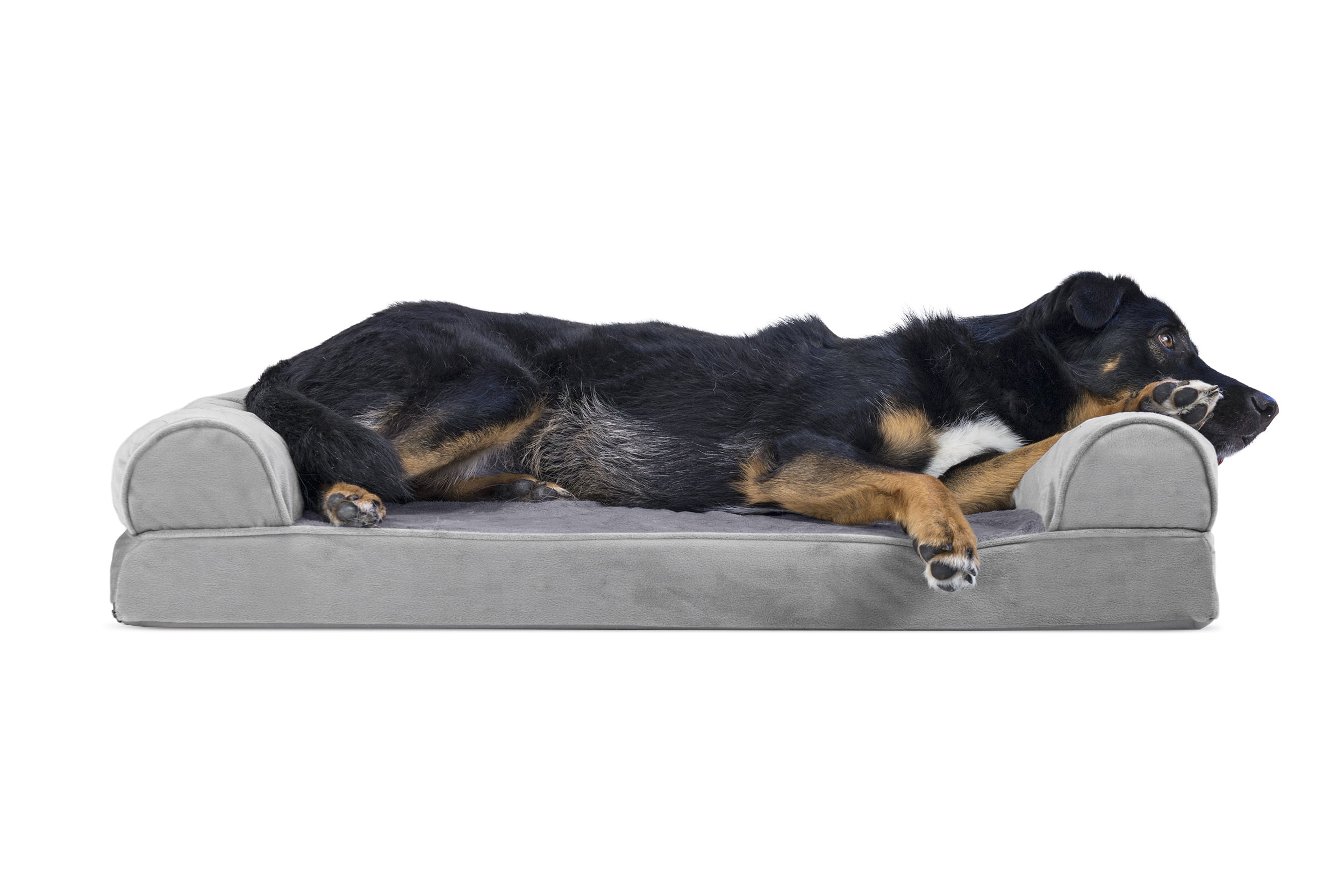 furhaven plush sofa pet bed bundle