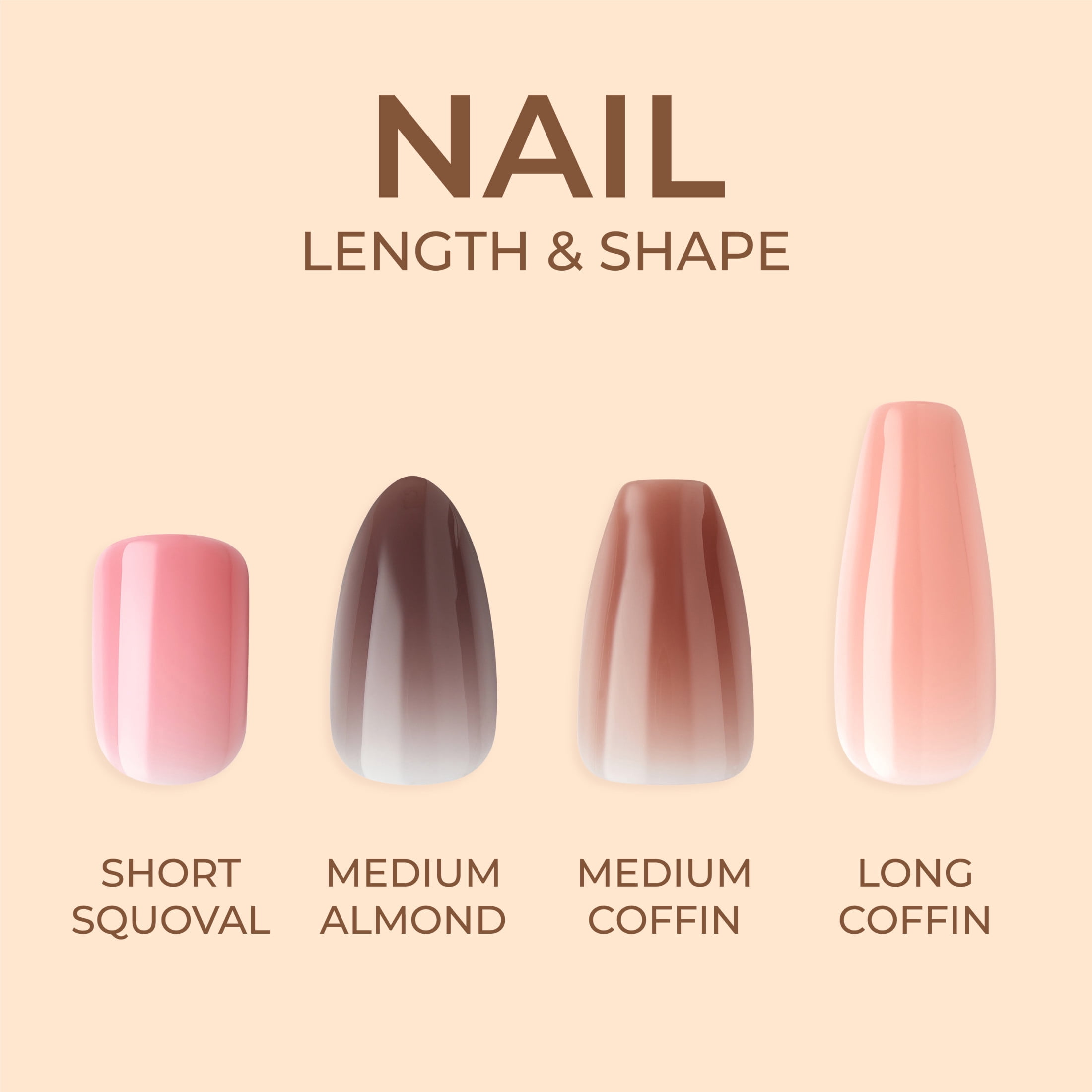 KISS Bare but Better Press On Nails, Glossy Pink, Medium Length, Coffin Shape, 28 Ct.