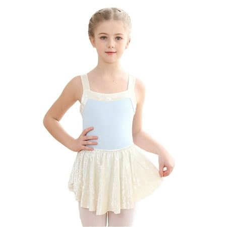 WUXIAN Spaghetti Glitter Dance Ballet Tutu Leotard Ballerina Outfits For Big Girls Toddler Versatile Streetwear