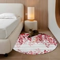 thumbnail image 3 of Red Eucalyptus Leaves Round Area Rug 3 FT, Small Kitchen Bathroom Mats, Summer Botanical Weeping Wooden Washable Indoor Outdoor Throw Runner Carpet Non-Shedding Doormat for Table Shower Sofa Entryway, 3 of 8