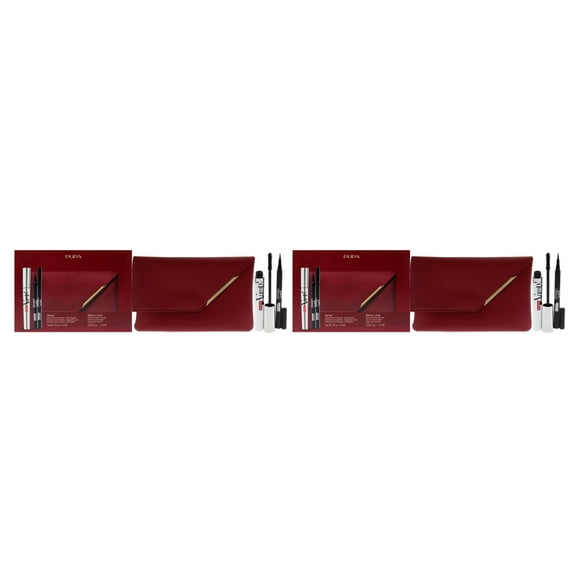 ¡Vamp! y Skinny Liner Set de Pupa Milano para mujer - ¡Vamp de 3 piezas de 0,32 oz! Máscara de pestañas - 100 negro, delineador delgado de 0.034 oz, bolsa práctica - Paquete de 2