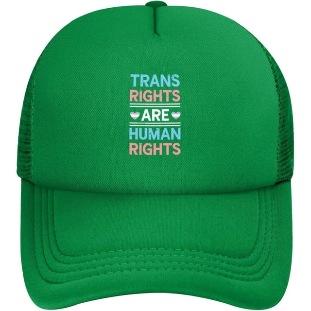 Trans Rights are Human Rights LGBT Mesh Trucker Hat Women Baseball Cap Men Golf Dad Hat Sun Hat Cowboy Hat Black