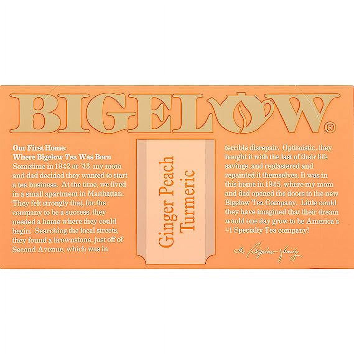 Bigelow Tea Turmeric Herbal Tea Ginger Peach 18 Tea Bags Pack of 3