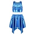 thumbnail image 3 of Doomiva Kids Shiny Jazz Disco Outfits Hip Hop Dance Dress Sets Cheer Outfit for Stage Performance Casual Gear Blue 2-6, 3 of 5