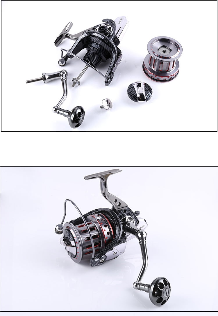 New All Metal High Quality Fishing Reel 8000-1200010+1 Ball Bearings Drag12-18kg Pesca Carp Spinning Reels Molinete Peche En Mer