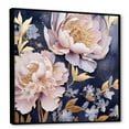 thumbnail image 2 of Designart "Vintage Pink Peonies On A Blue Background" Poppies Floater Framed Wall Decor, 2 of 5