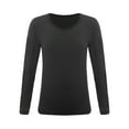 thumbnail image 2 of Sinleey Kids Girls Fleece Thermal Underwear Tops Crew Neck Long Sleeve Base Layer Tops Undershirt Type B Black XXL, 2 of 8