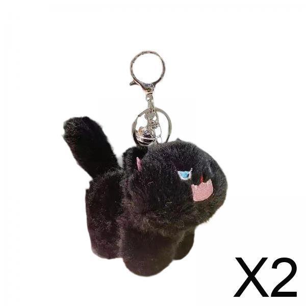 Llavero de muñeco de peluche,Llavero de peluche de gato,suave,completamente relleno,encantador,Material de dibujos animados,adorno colgante de muñeco de animal,Juguetes de peluche,colgante de