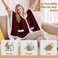thumbnail image 6 of MEUDYT Wearable Heated Throw Blanket for Adult, Electric Heated Wrap Poncho Shawl with Pockets, 6 Heating Levels & 2 to 10 Hours Time Settings, 50.1" x 60.1", Burgundy, 6 of 7