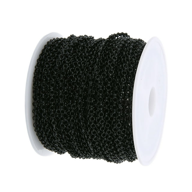 Cadenas de collar Sunnimix 10 m rollo 3 ancho esbones colgante Negro