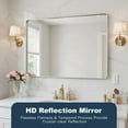 thumbnail image 5 of Demi Bonn 36x24 Inch Rounded Corner Wall Mirror, Brushed Silver Frame, Anti-Desilvering, Unbreakable Tempered Glass, High Color Accuracy, Distortion-Free, Stable Mount, 5 of 7