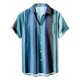 thumbnail image 1 of Camisas Para Hombre Manga Corta Camisas hawaianas de manga corta a rayas de verano para hombre con botones de ajuste regular (Mint Green, XXL), 1 of 4