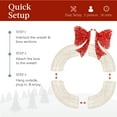 thumbnail image 4 of Best Choice Products 36in Pre-Lit Outdoor Christmas Wreath, LED Metal Holiday Decor w/ 120 Lights, Bow - White/Red, 4 of 7