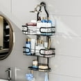 thumbnail image 4 of CxhicLuv Premium Space Saving 3-Tier Hanging Shower Caddy Organizer, Over Shower Head Bathroom Storage Rack with Soap Dish and Towel Hooks, Rust Proof Stainless Steel Shower Shelf Solution, 4 of 9