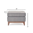 thumbnail image 2 of Finch Maxwell Mid Century Modern Upholstered Ottoman with Solid Wood Legs, Gray, 2 of 8