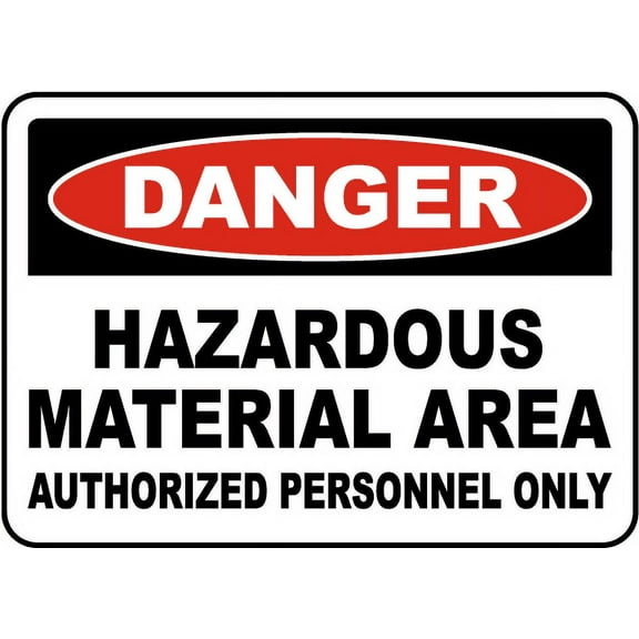 Vinyl Stickers - Danger Hazardous Material Area Sign W3 - Safety and Warning Warehouse Signs Stickers - 3.5" x 5" - 3 Pack