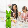 thumbnail image 5 of Easter Decorations Flocked Bunnies 8.66 Inch Flocking Rabbit, Bow Tie Figurine Tabletop Ornament for Spring Home Office Table Decor, Easter Centerpieces and Party Supplies Decoration, 5 of 6