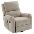 thumbnail image 3 of Christopher Knight Home Manual Recliner Chair with Massage, Swivel Rocker, Side Storage Pocket, Oatmeal, 3 of 13