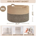 thumbnail image 3 of XXXLarge Cotton Rope Basket 21.7" x 21.7" x 13.8" Woven Baby Laundry Blanket Basket Toy Baskets with Handle Storage Comforter Cushions Thread Laundry Hamper, 3 of 6